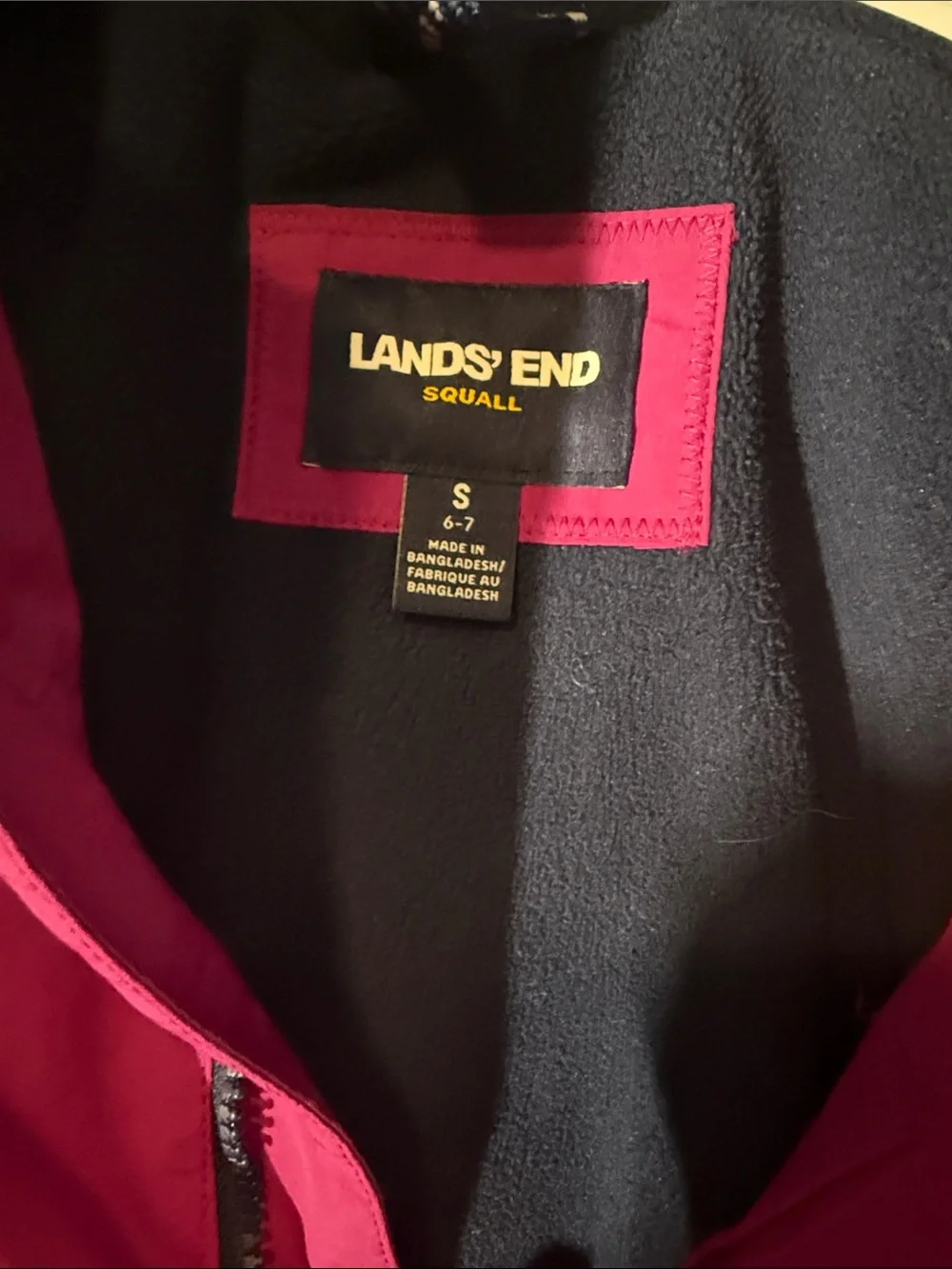 Lands' End Girls' Hooded Puffer Jacket in Bright Fuchsia